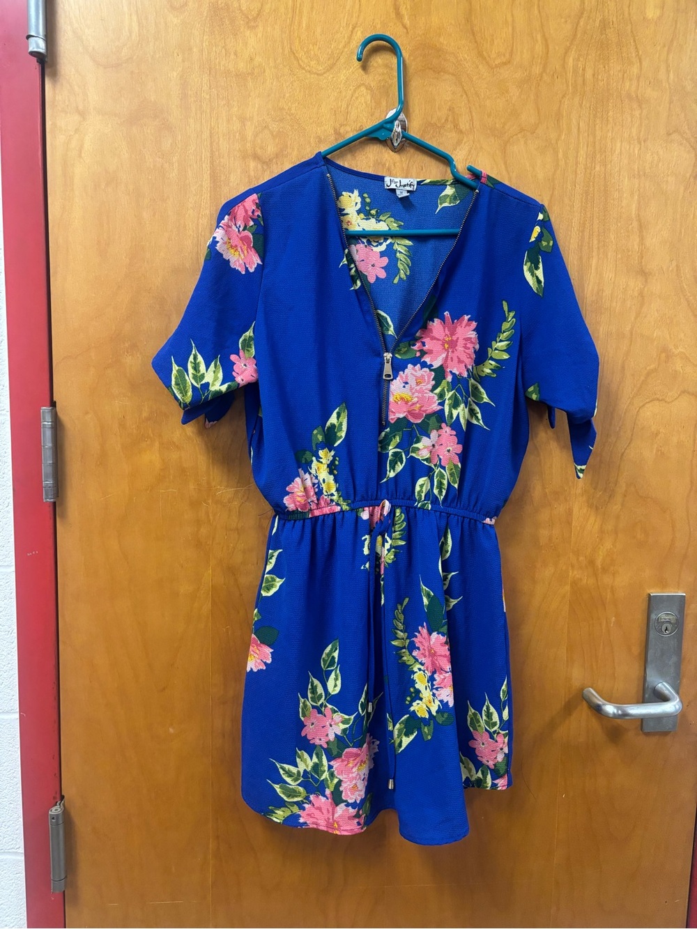 J for Justify Royal Blue Floral Zip-Front Dress